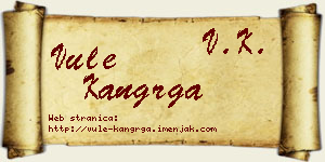 Vule Kangrga vizit kartica